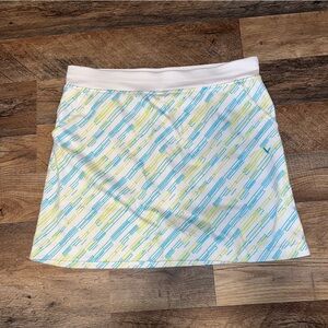 Callaway | White Skort with Green and Blue Patterning